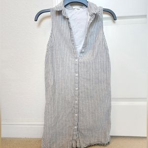 BeachLunchLounge grey white pinstripe dress